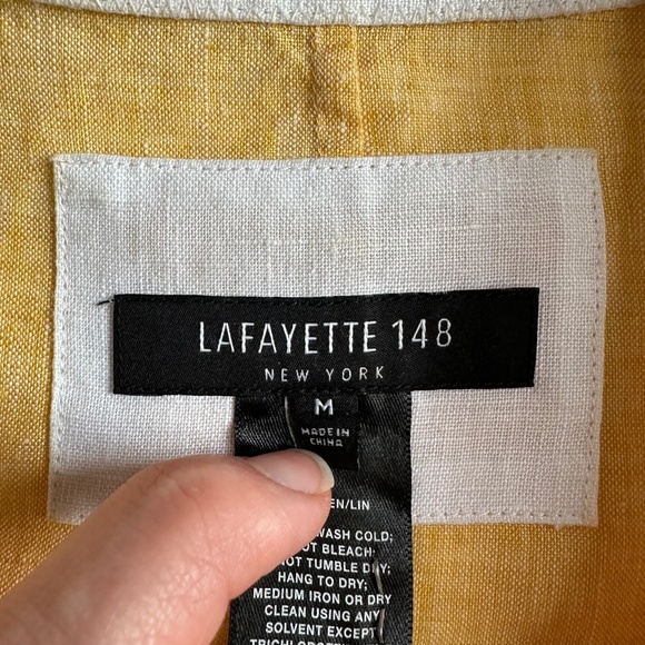 Lafayette 148 Yellow Linen Top - Picture 3 of 6